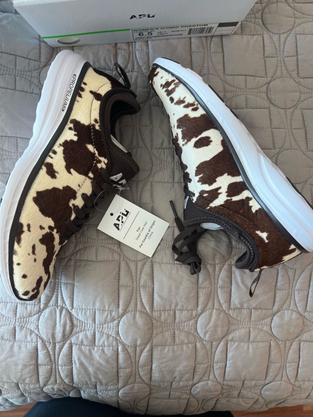 APL WOMEN'S ICONIC PHANTOM DEEP BROWN/WHITE/COW SIZE 6.5 - Picture 4 of 15